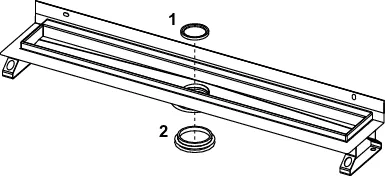 TECEdrainline Rinne gerade mit Wandaufk. 700 mm mit Seal System Dichtband