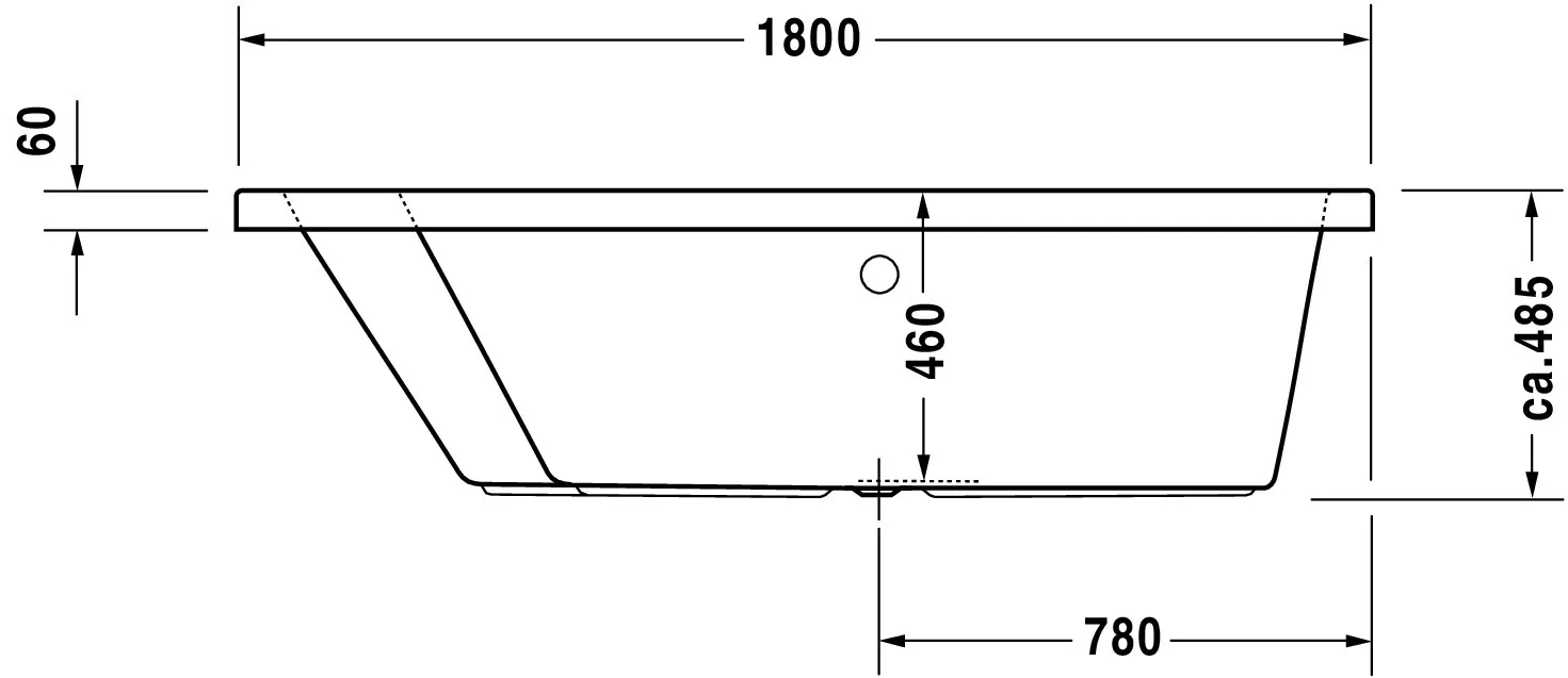 Duravit Badewanne „Paiova“ sonderform 180 × 140 cm, links