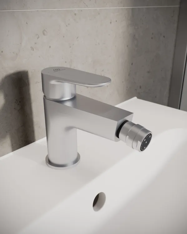 Bidetarmatur Cerafine O mit Push-Open-Ventil Ausladung 132mm Rose Bidetarmatur Cerafine O mit Push-Open-Ventil Ausladung 132mm Rose