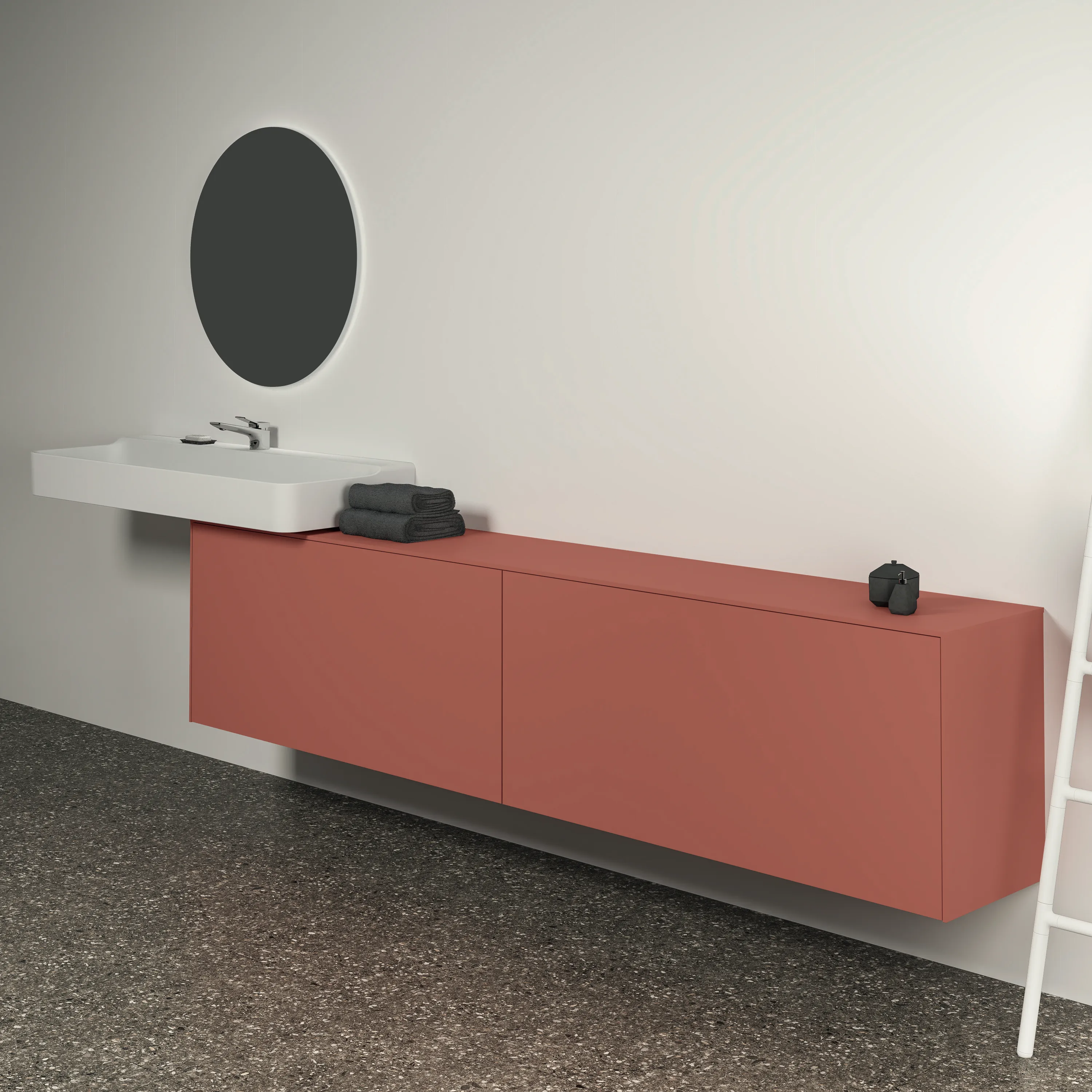 Ideal Standard Waschtischunterschrank „Conca“ 238,7 × 55 × 37,3 cm Sunset matt lackiert Ideal Standard Waschtischunterschrank „Conca“ 238,7 × 55 × 37,3 cm Sunset matt lackiert