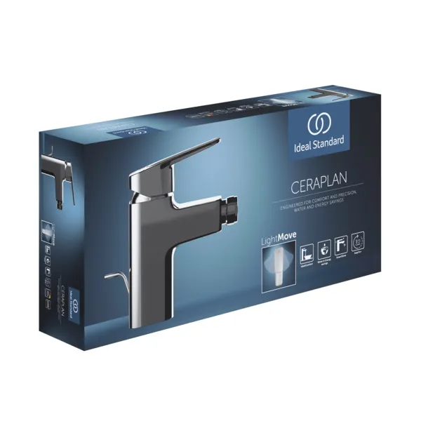 Bidetarmatur Ceraplan mit Ablaufgarnitur Ausladung 94mm Chrom Bidetarmatur Ceraplan mit Ablaufgarnitur Ausladung 94mm Chrom