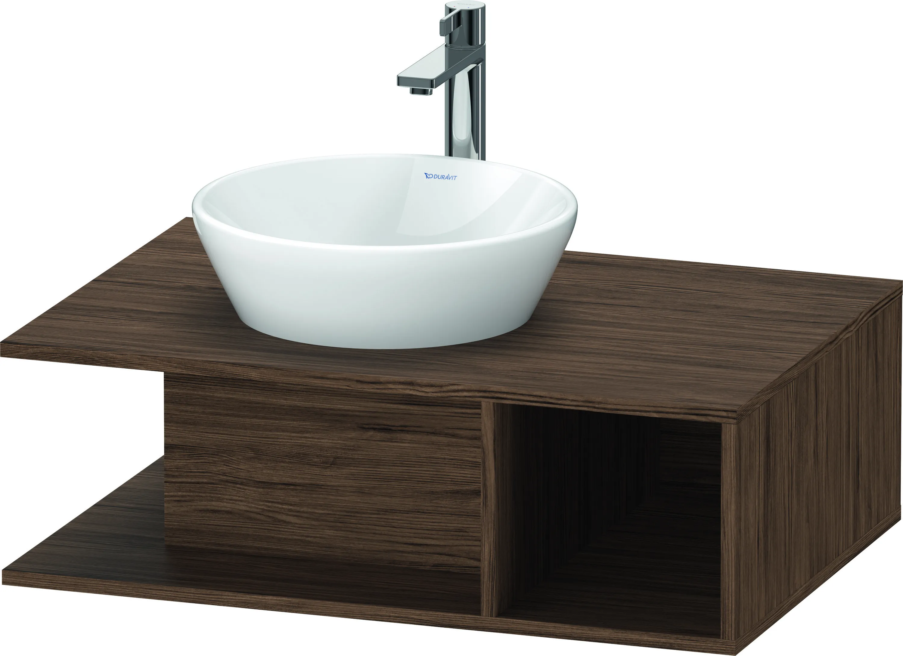 Duravit Waschtischunterschrank wandhängend „D-Neo“ 80 × 26 × 55 cm Nussbaum Dunkel