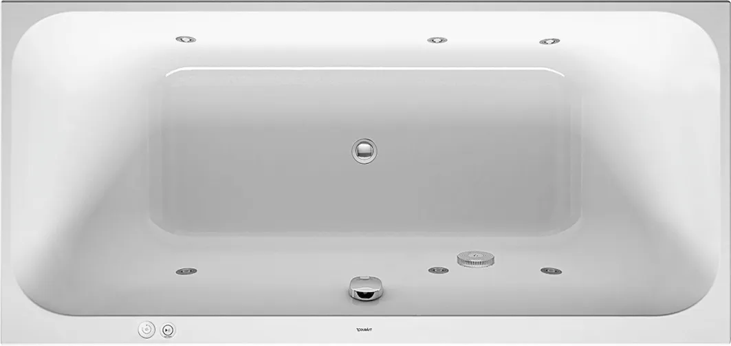 Duravit Whirlwanne „Happy D.2“ rechteck 1900 × 900 mm mit Jet-System, in Weiß Größe: 190 × 90 cm / Rückenschräge: links und rechts / Whirlsystem: mit Jet-System Duravit Whirlwanne „Happy D.2“ rechteck 1900 × 900 mm mit Jet-System, in Weiß Größe: 190 × 90 cm / Rückenschräge: links und rechts / Whirlsystem: mit Jet-System