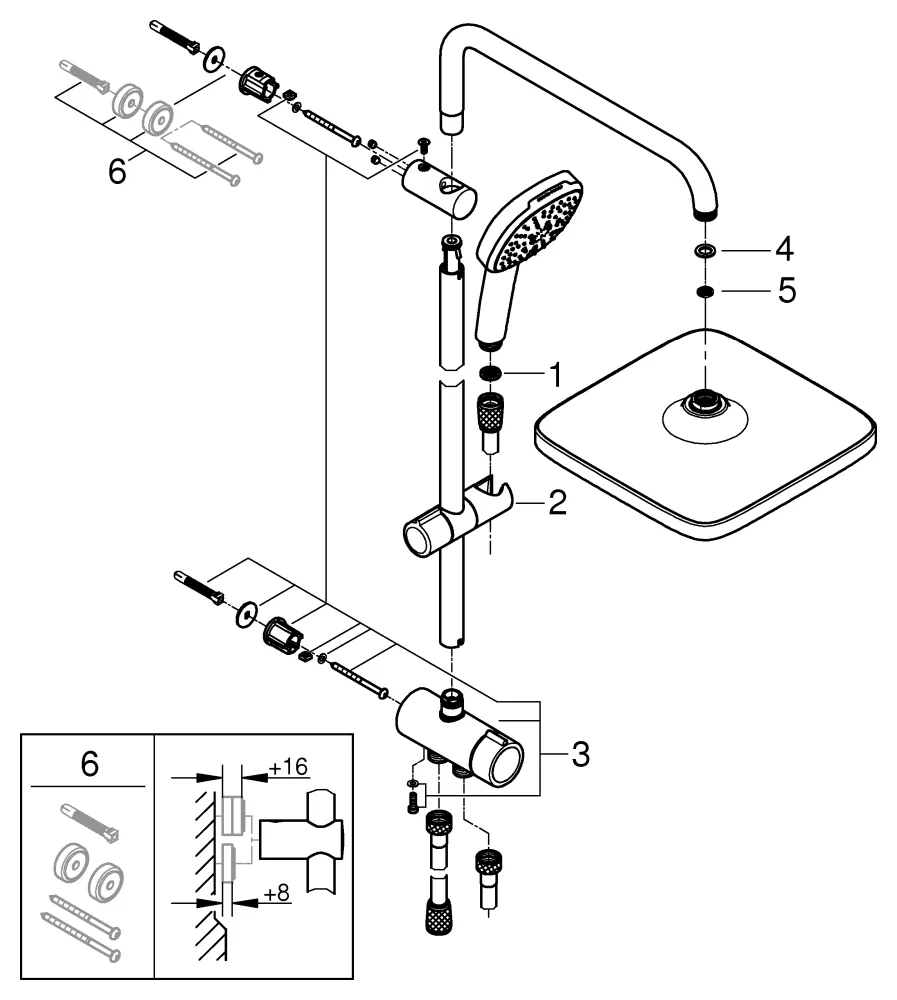 Grohe Duschsystem „Tempesta System 250 Cube“