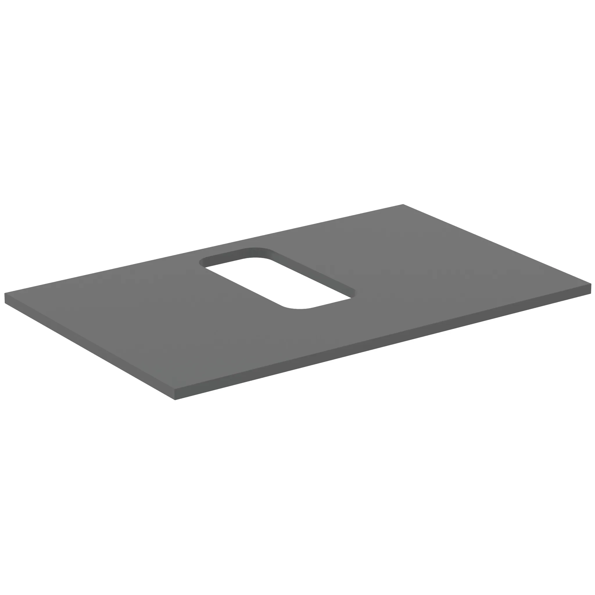 Waschtischplatte i.life B mittiger Ausschnitt für ein Wand-Waschtisch 802x507x18mm Weiß matt