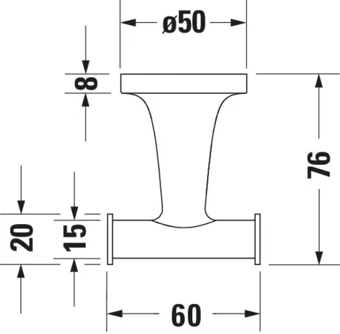 Starck T Handtuchhaken, 60x76x50 mmn