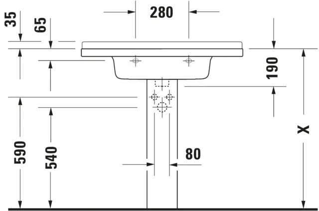 Wandwaschtisch „Starck 3“, mit Überlauf, Hahnlochposition mittig Wandwaschtisch „Starck 3“, mit Überlauf, Hahnlochposition mittig