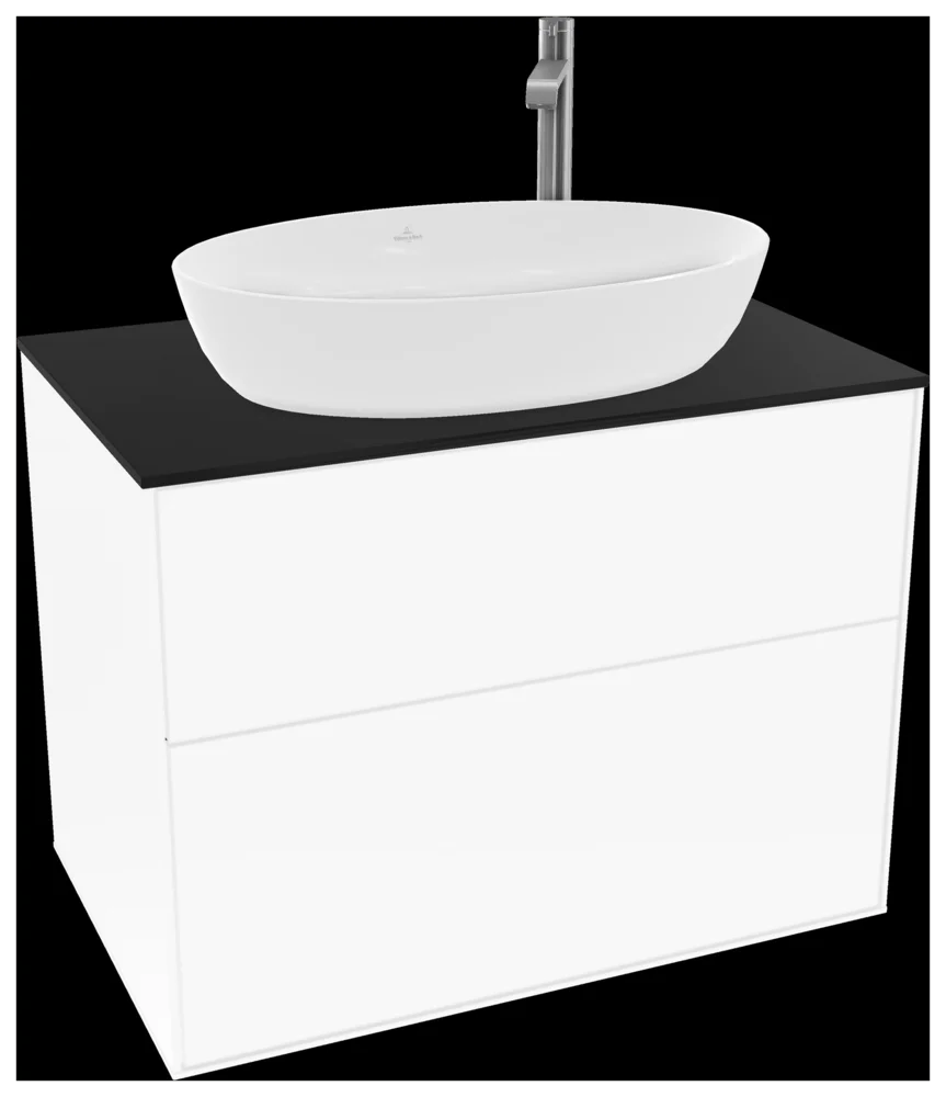 Villeroy & Boch Waschbeckenunterschrank Finion F87, 800x603x501 mm, White Matt Lacquer, mit SoftClosing und Push-to-open Funktion