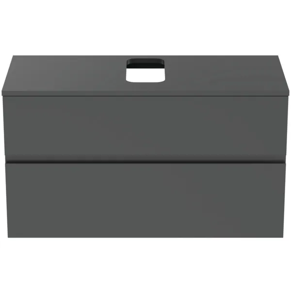 Ideal Standard Waschtischunterschrank Finesse Anthrazit matt 1002x440x558 mm 2 Schubladen mit Softclose-Mechanismus