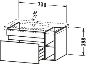 Duravit Waschtischunterschrank wandhängend „DuraStyle“ 73 × 39,8 × 44,8 cm