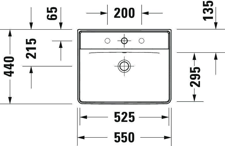 Wandwaschtisch „D-Neo“, mit Überlauf Wandwaschtisch „D-Neo“, mit Überlauf