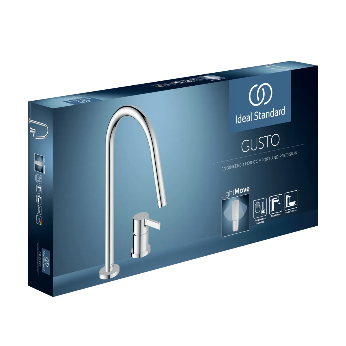 Küchenarmatur Gusto Ausladung 243mm Brushed Gold Küchenarmatur Gusto Ausladung 243mm Brushed Gold