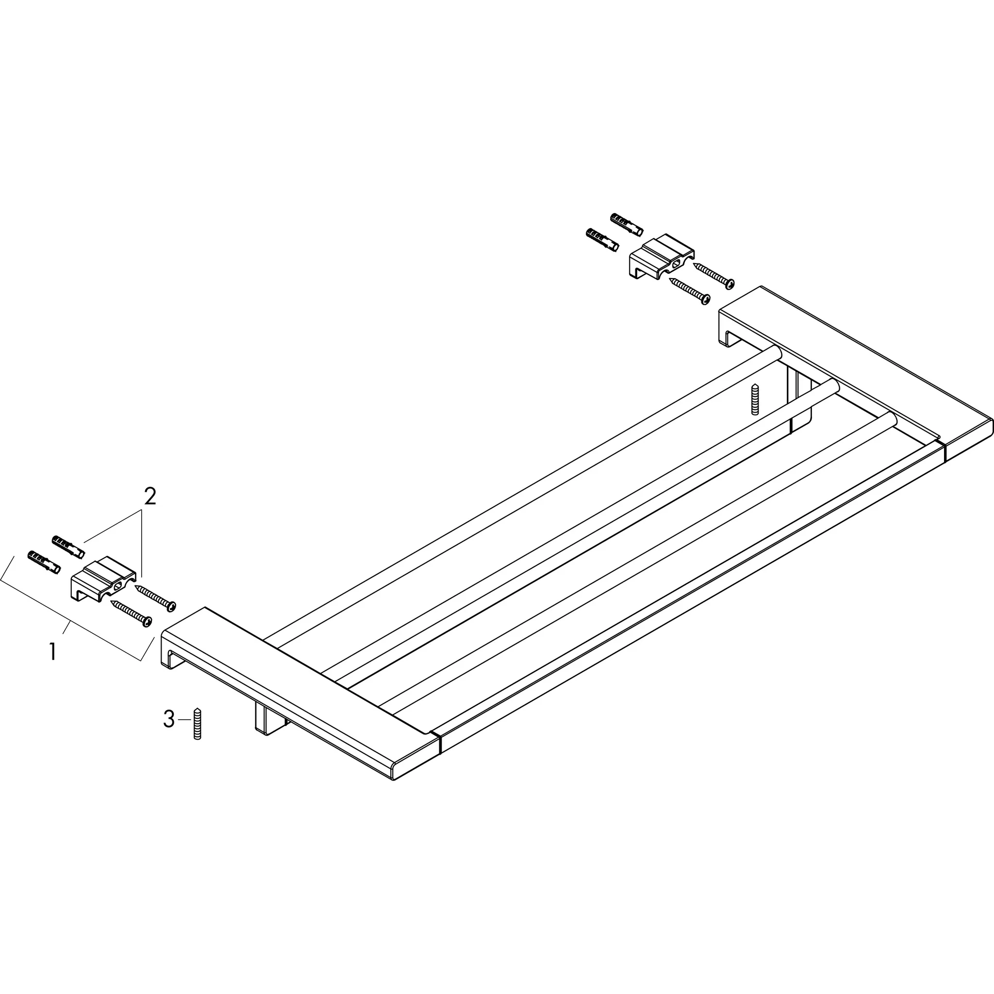 Hansgrohe AddStoris Q Handtuchablage mit Handtuchhalter, Chrom Hansgrohe AddStoris Q Handtuchablage mit Handtuchhalter, Chrom