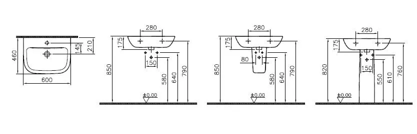 VitrA S20 Waschtisch 60 x 46 cm mit Hahnloch und Überlaufloch, Weiß Hochglanz VitrA S20 Waschtisch 60 x 46 cm mit Hahnloch und Überlaufloch, Weiß Hochglanz