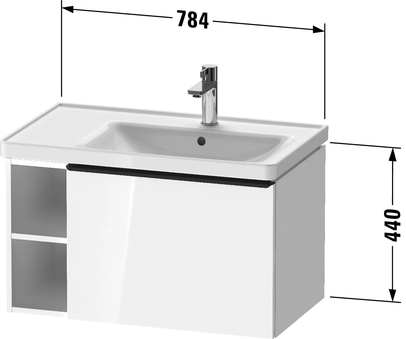 Duravit Waschtischunterschrank wandhängend „D-Neo“ 78,4 × 44 × 45,2 cm in Taupe Matt