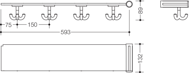 HEWI Ablage in 60,8 cm