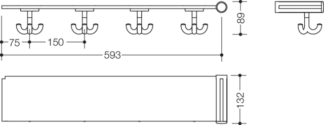 HEWI Kids Erweiterungsset Ablage mit Dreifachhaken, 4 Plätze, Aquablau, 608 x 89 x 132 mm HEWI Kids Erweiterungsset Ablage mit Dreifachhaken, 4 Plätze, Aquablau, 608 x 89 x 132 mm