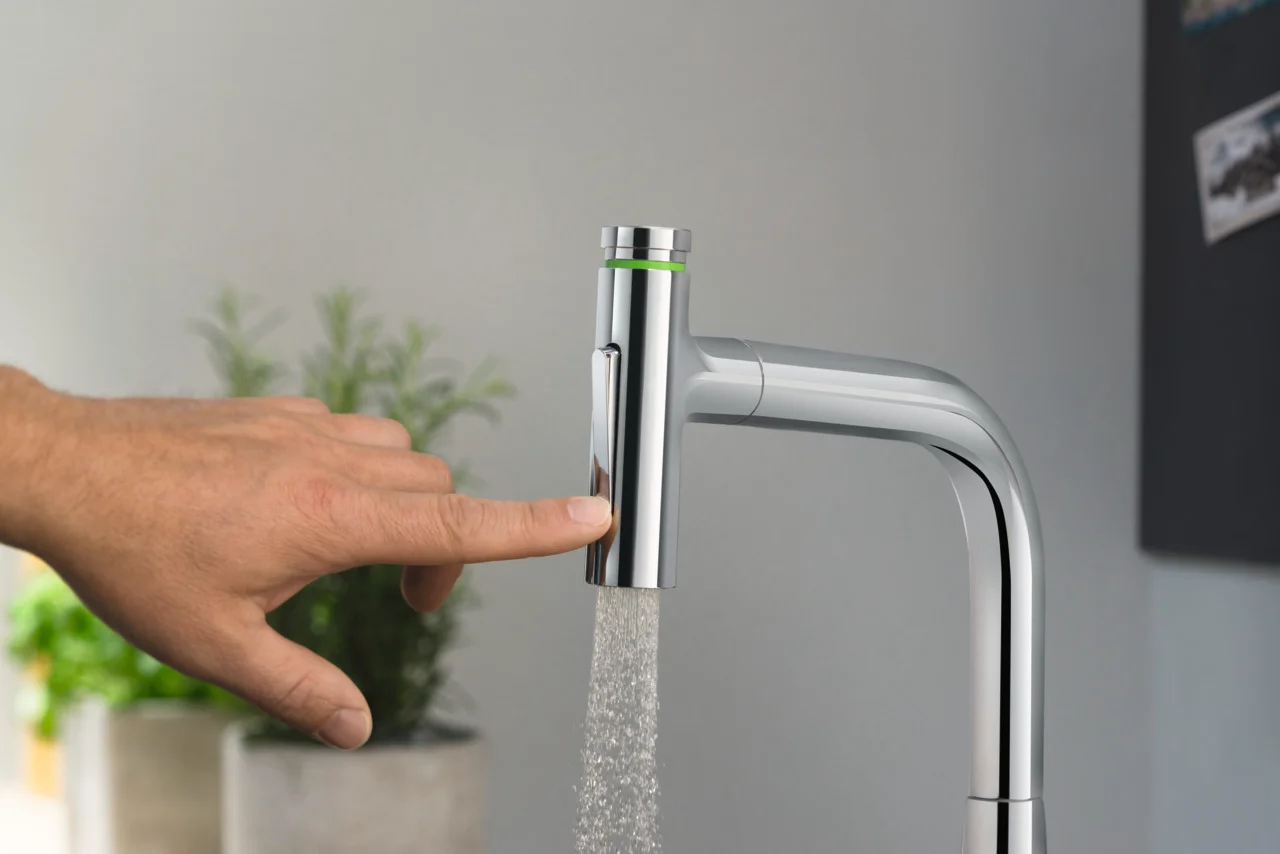 Hansgrohe Metris Select M71 2-Loch Einhebel-Küchenmischer mit Ausziehbrause 2jet sBox Chrom, ComfortZone 200, Schwenkbereich 110° oder 150°, MagFit Brausehalterung, max. Durchfluss 8 l/min, für 35 mm Hahnlochbohrungen