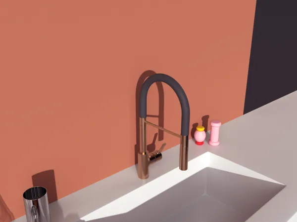 Küchenarmatur Gusto Ausladung 225mm Semi-Pro 2-Funktionsbrause Brushed Gold Küchenarmatur Gusto Ausladung 225mm Semi-Pro 2-Funktionsbrause Brushed Gold