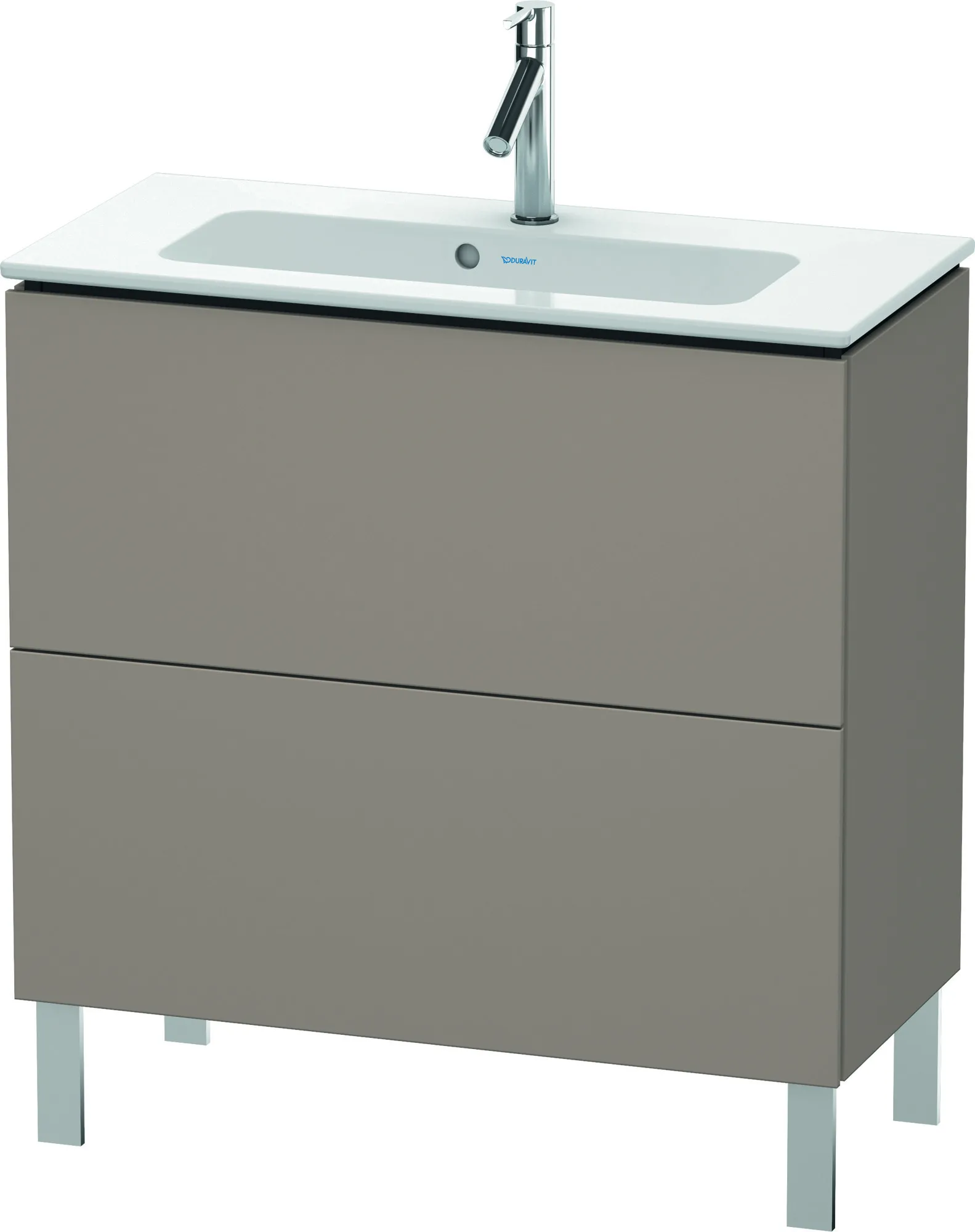 Duravit Waschtischunterschrank bodenstehend „L-Cube“ 82 × 70,4 × 39,1 cm Basalt Matt