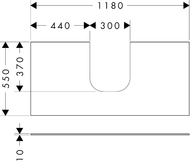 Hansgrohe Xevolos E Möbel, 1180⁄550mm, mattweiß