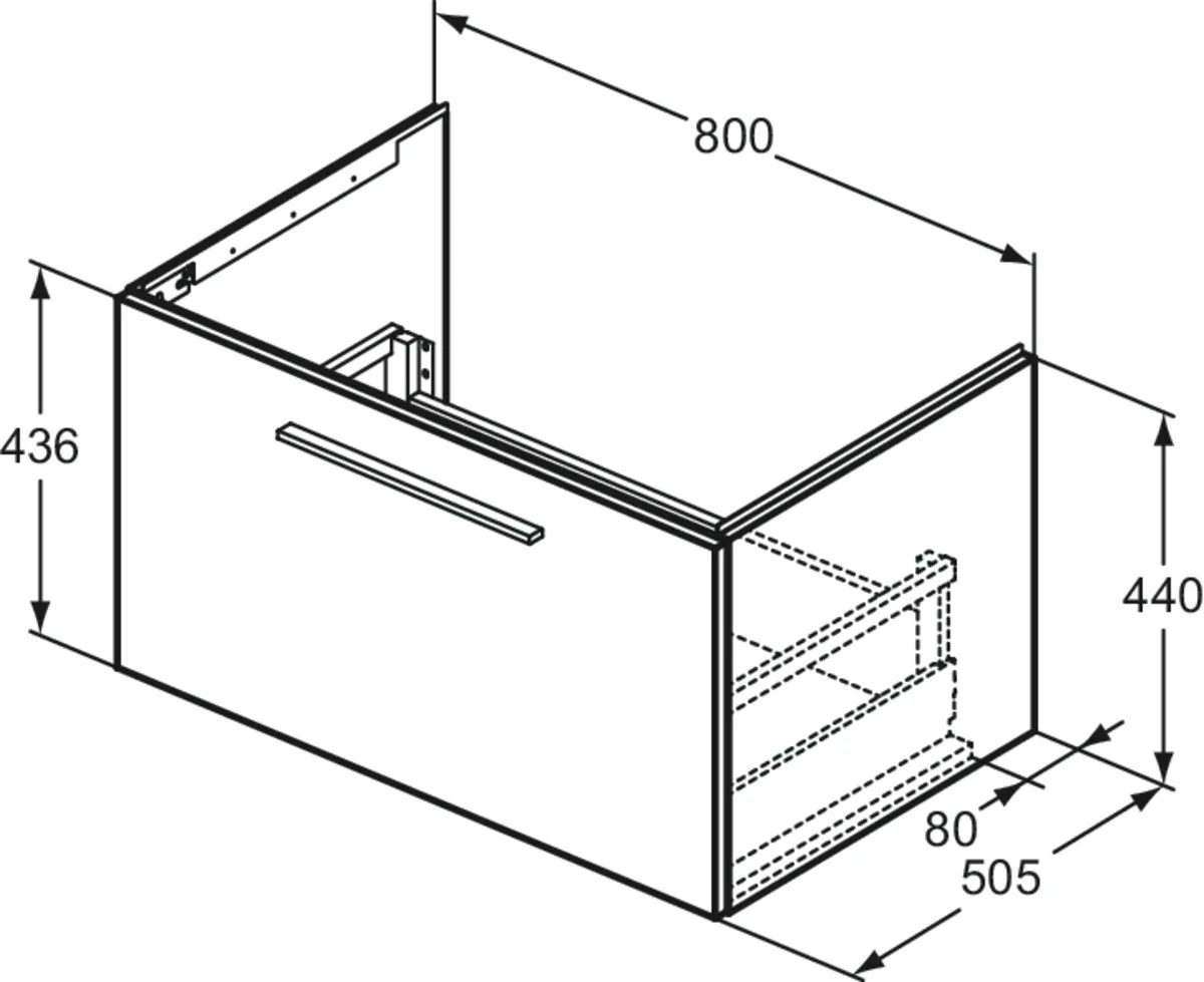 Ideal Standard Waschtischunterschrank „i.lifeB“ 80 × 44 × 50,5 cm Weiß matt Ideal Standard Waschtischunterschrank „i.lifeB“ 80 × 44 × 50,5 cm Weiß matt