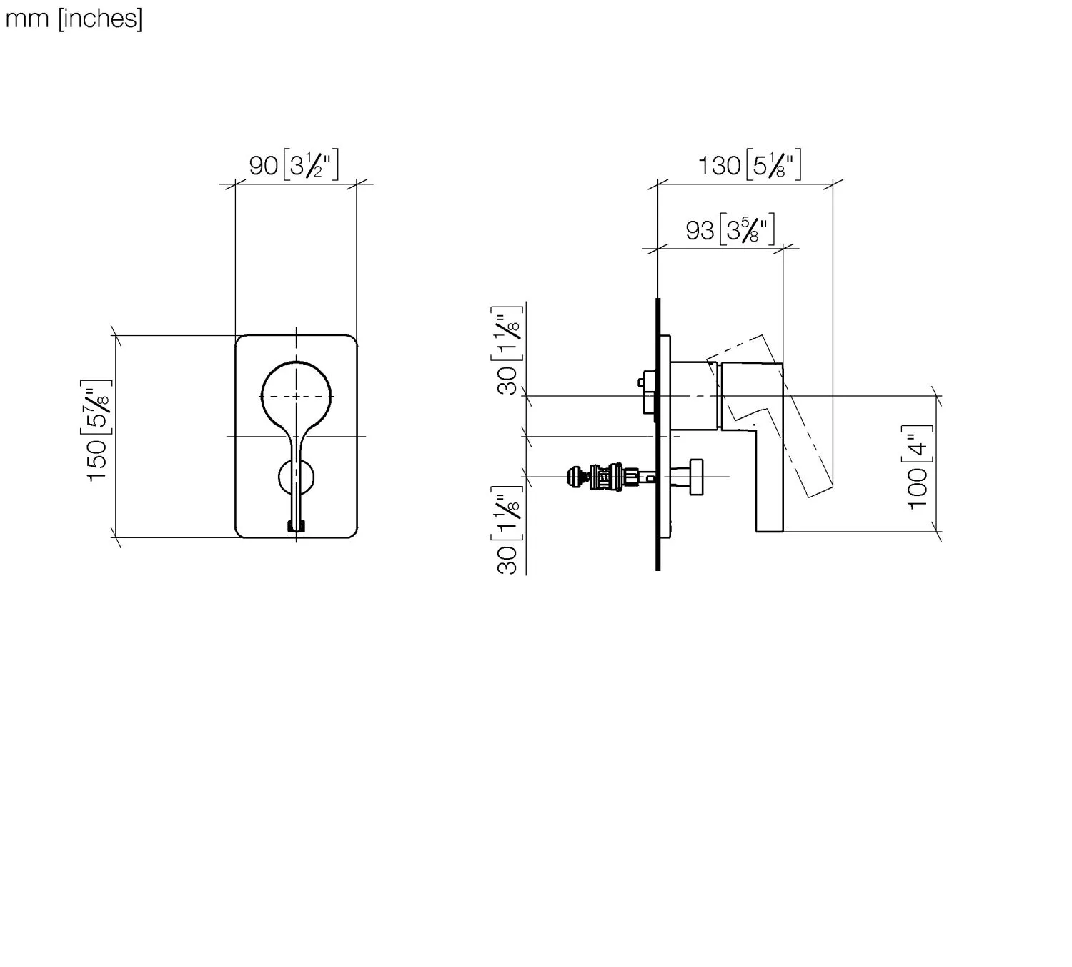 UP-Einhandbatterie mit Umstellung LULU Chrom 36122710 UP-Einhandbatterie mit Umstellung LULU Chrom 36122710