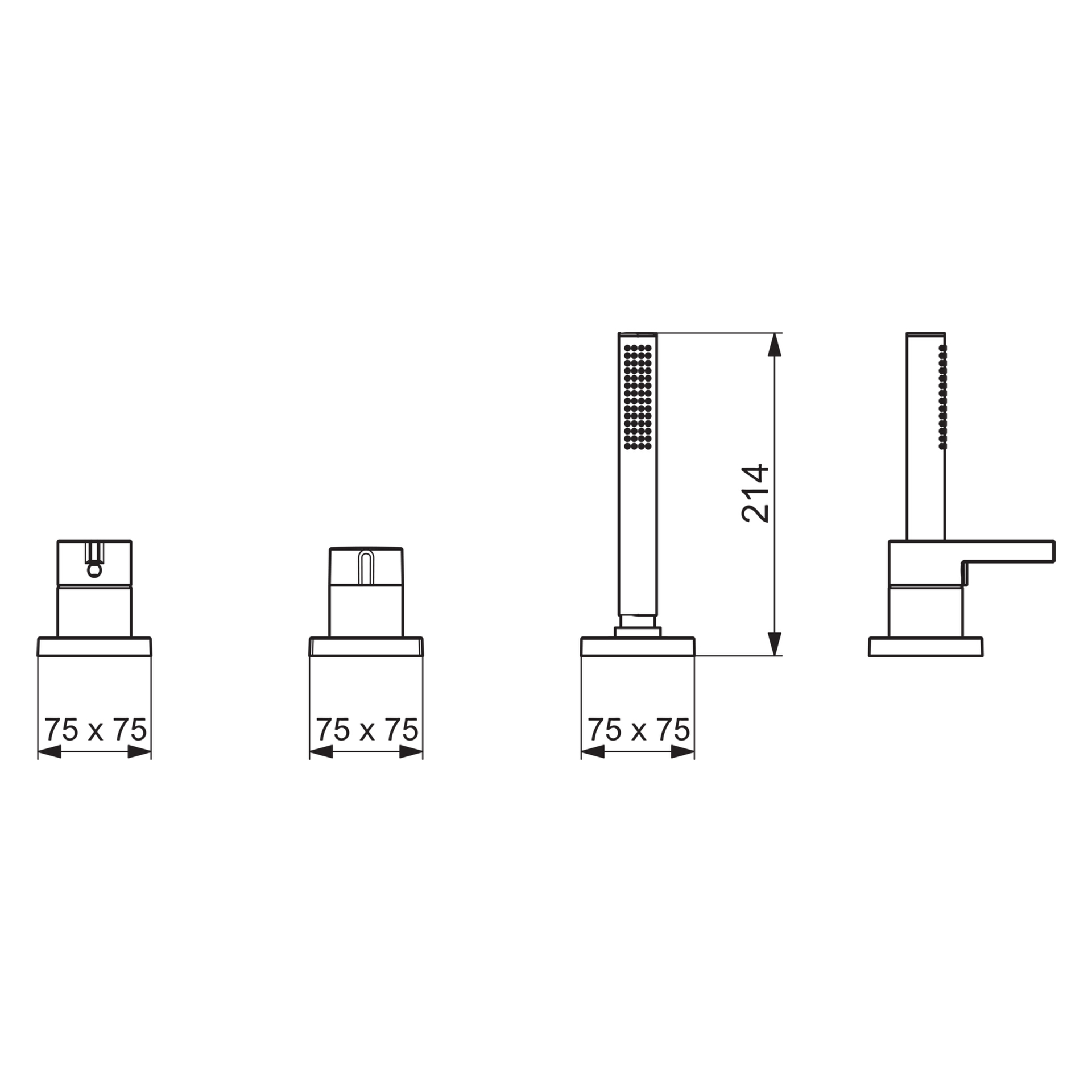 Einhebelmischer Fertigmontageset für Wanne/Brause LOFT 5779 Rosette eckig 1-strahlig 75x75mm Chrom Einhebelmischer Fertigmontageset für Wanne/Brause LOFT 5779 Rosette eckig 1-strahlig 75x75mm Chrom