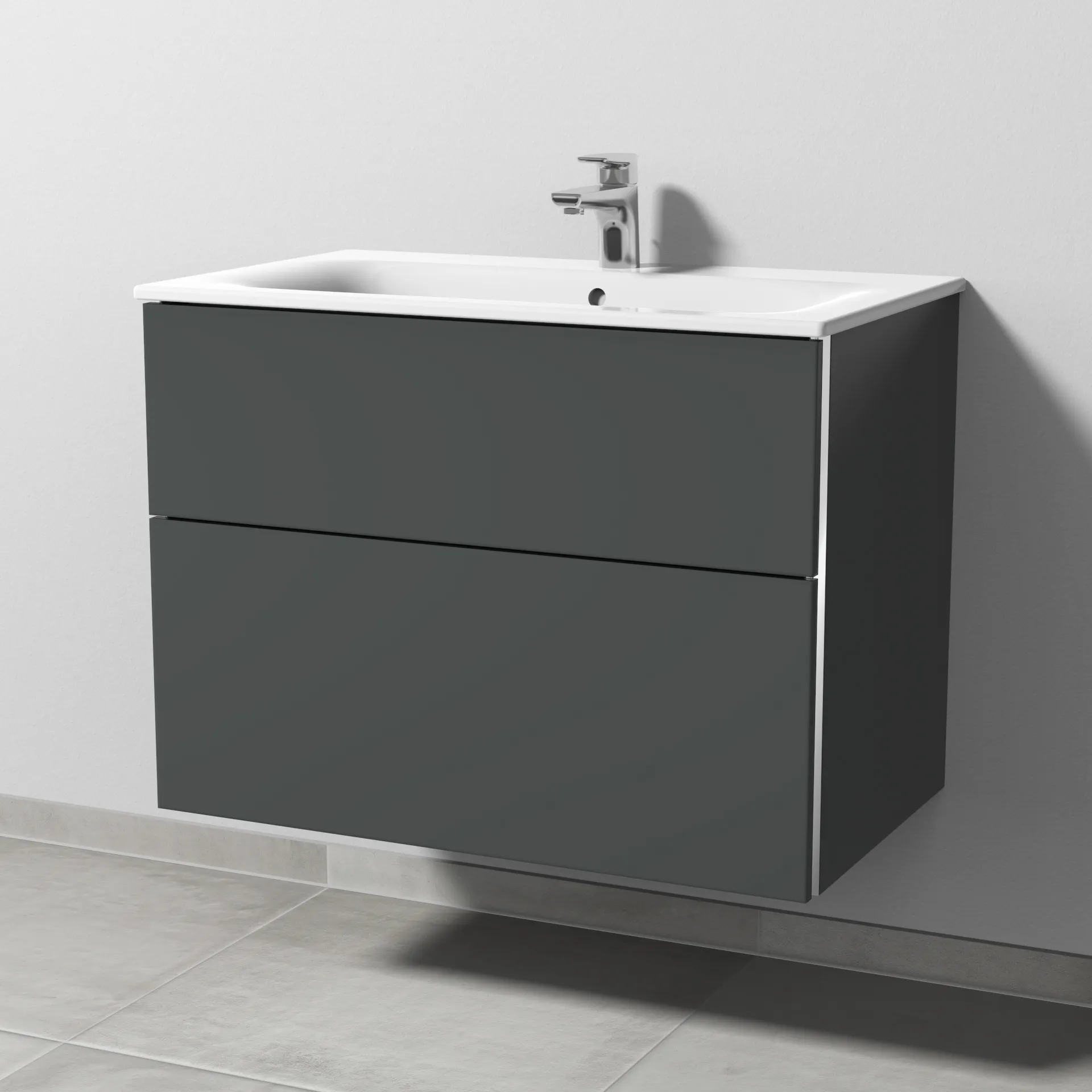 Waschtischunterbau mit Auszügen 3way (BR687) 582x785x472 Anthrazit-Matt