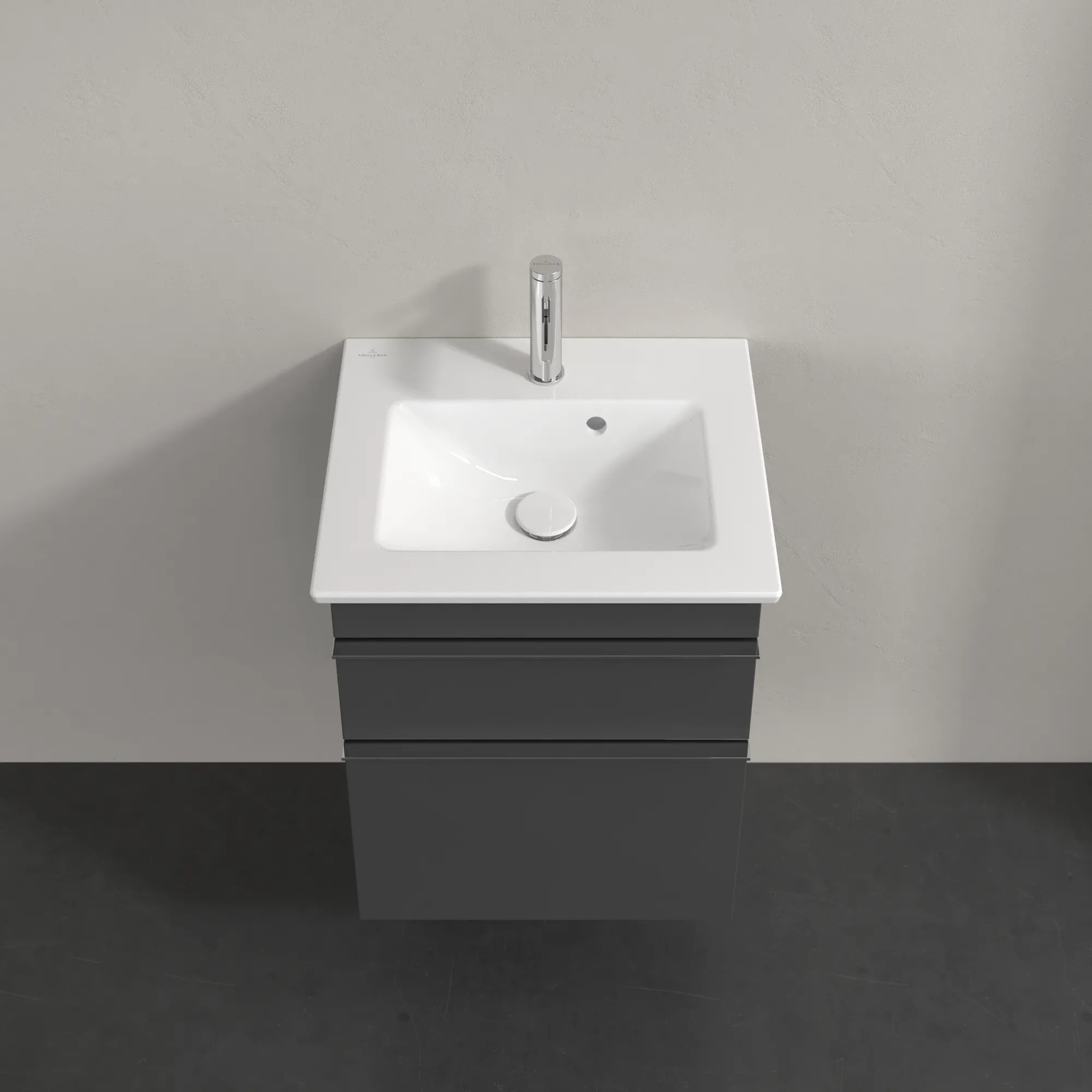 Villeroy & Boch Waschtischunterschrank „Venticello“ für Schrankwaschtisch 466 × 590 × 425 mm Glossy Grey, für Becken mittig