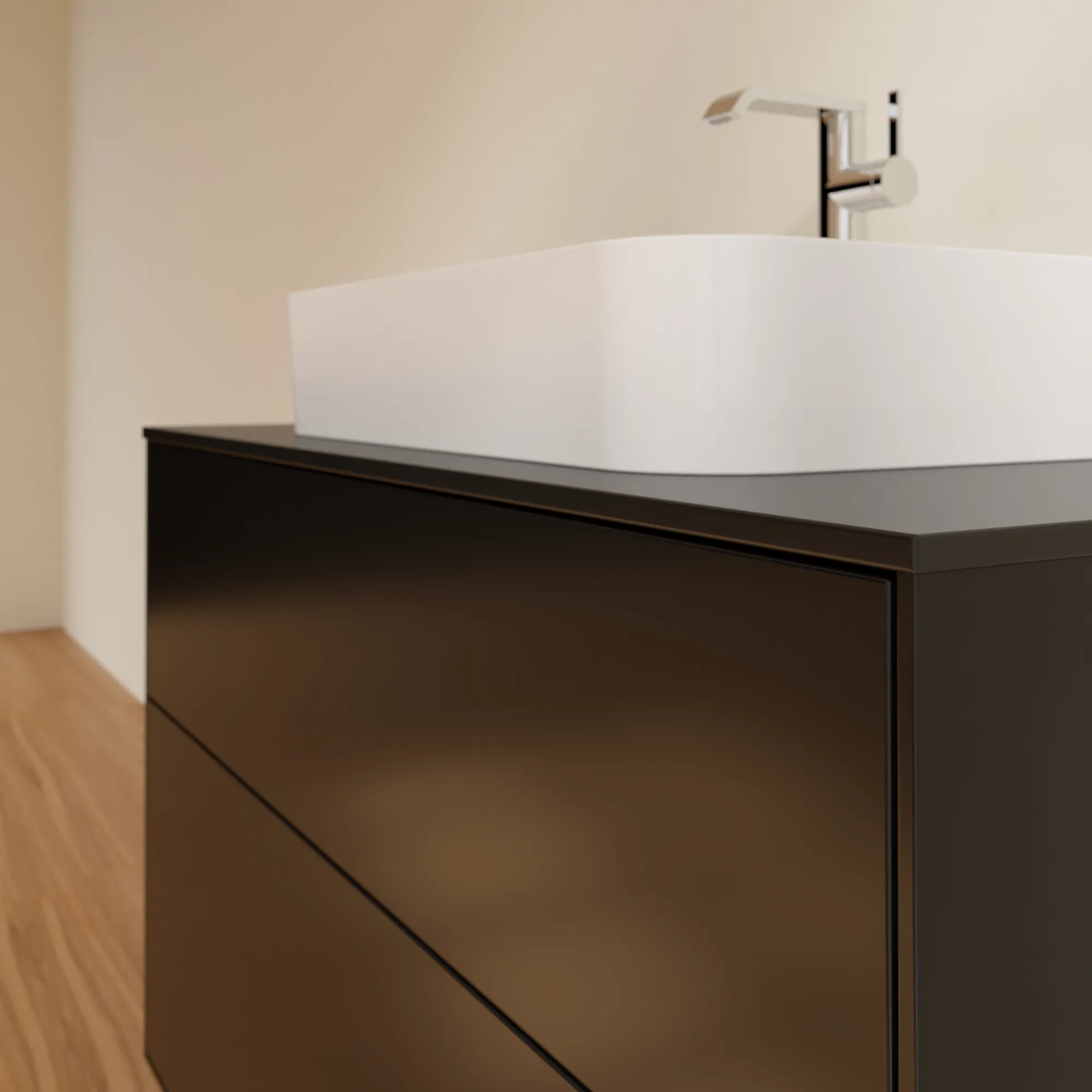 Villeroy & Boch Waschbeckenunterschrank Finion F35, 1000x603x501 mm, Black Matt Lacquer, mit SoftClosing und Push-to-open Funktion Villeroy & Boch Waschbeckenunterschrank Finion F35, 1000x603x501 mm, Black Matt Lacquer, mit SoftClosing und Push-to-open Funktion