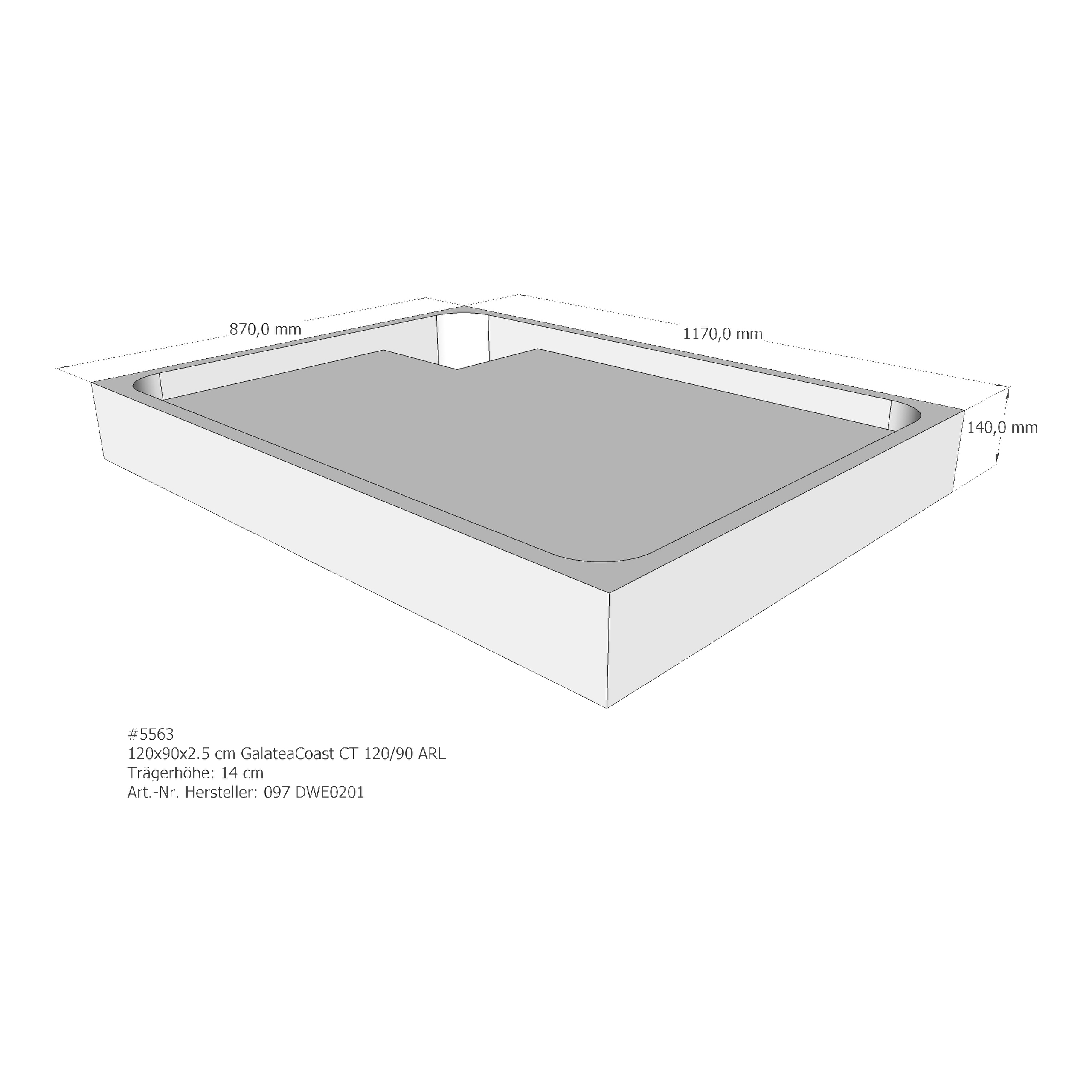 Duschwannenträger für Galatea~Coast CT 120/90 120 × 90 × 2,5 cm