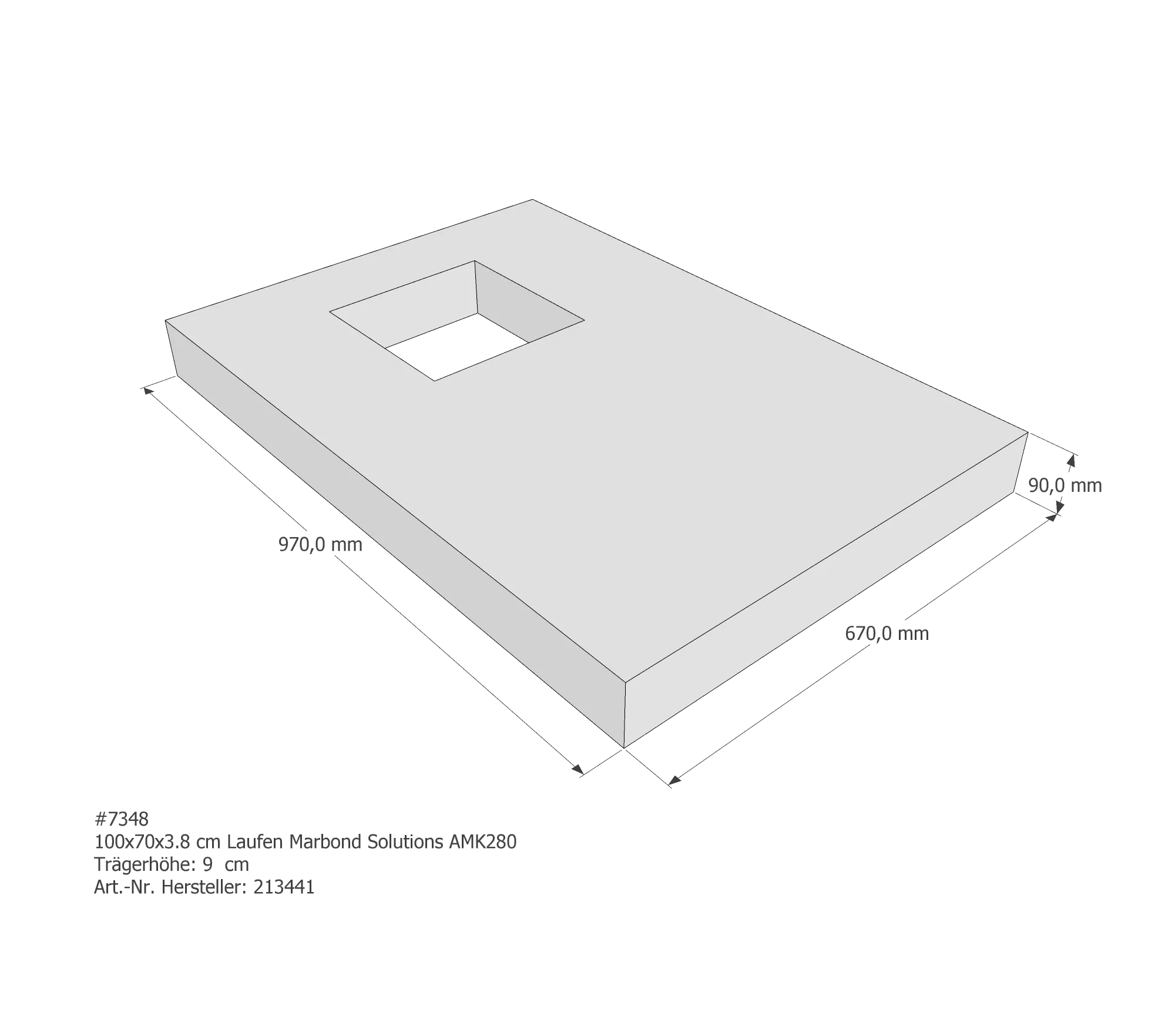 Duschwannenträger passend für Laufen Marbond_Solutions 100 × 70 × 3,8 cm Duschwannenträger passend für Laufen Marbond_Solutions 100 × 70 × 3,8 cm