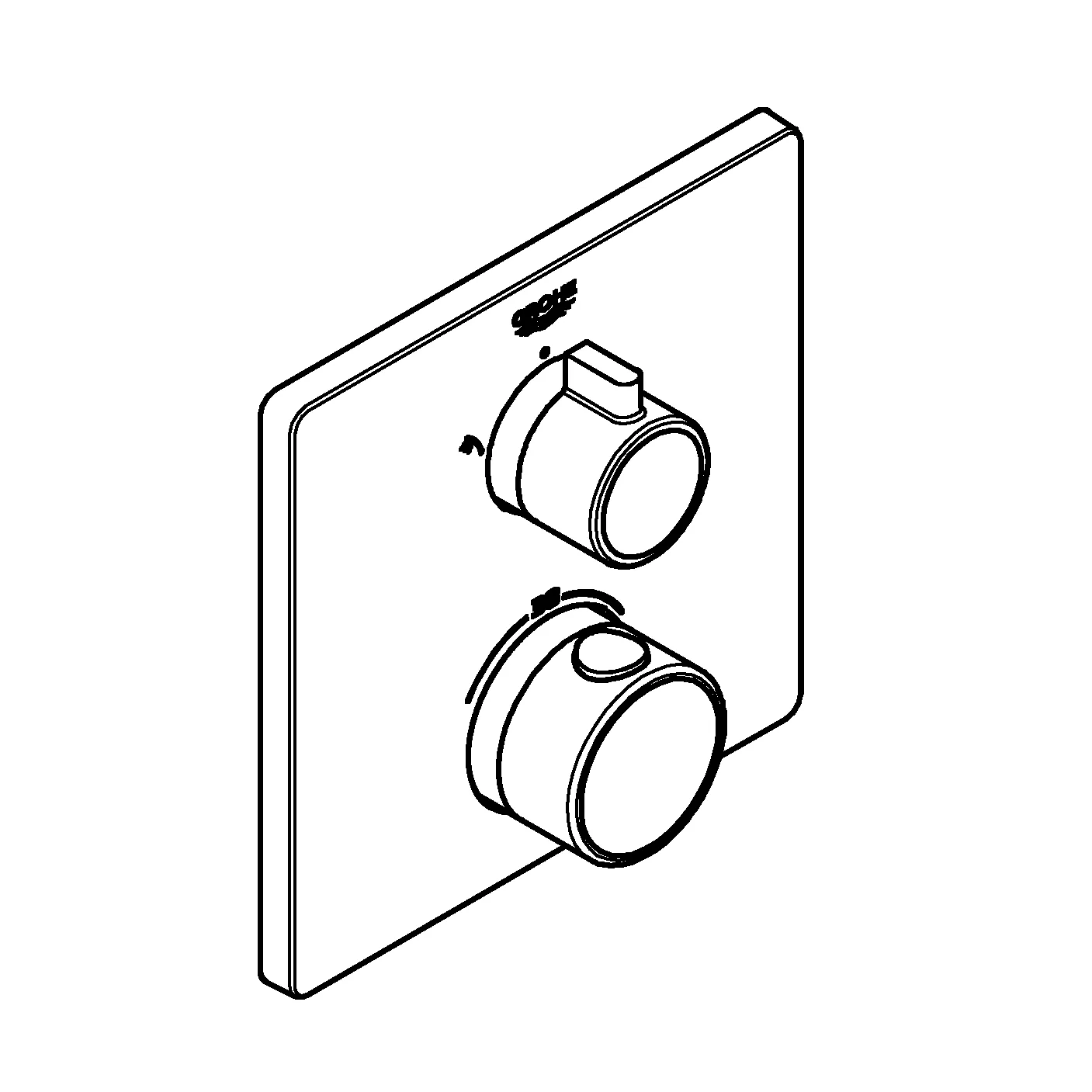 Grohe Unterputz-Armatur „Grohtherm“ Ausladung 0 mm Grohe Unterputz-Armatur „Grohtherm“ Ausladung 0 mm