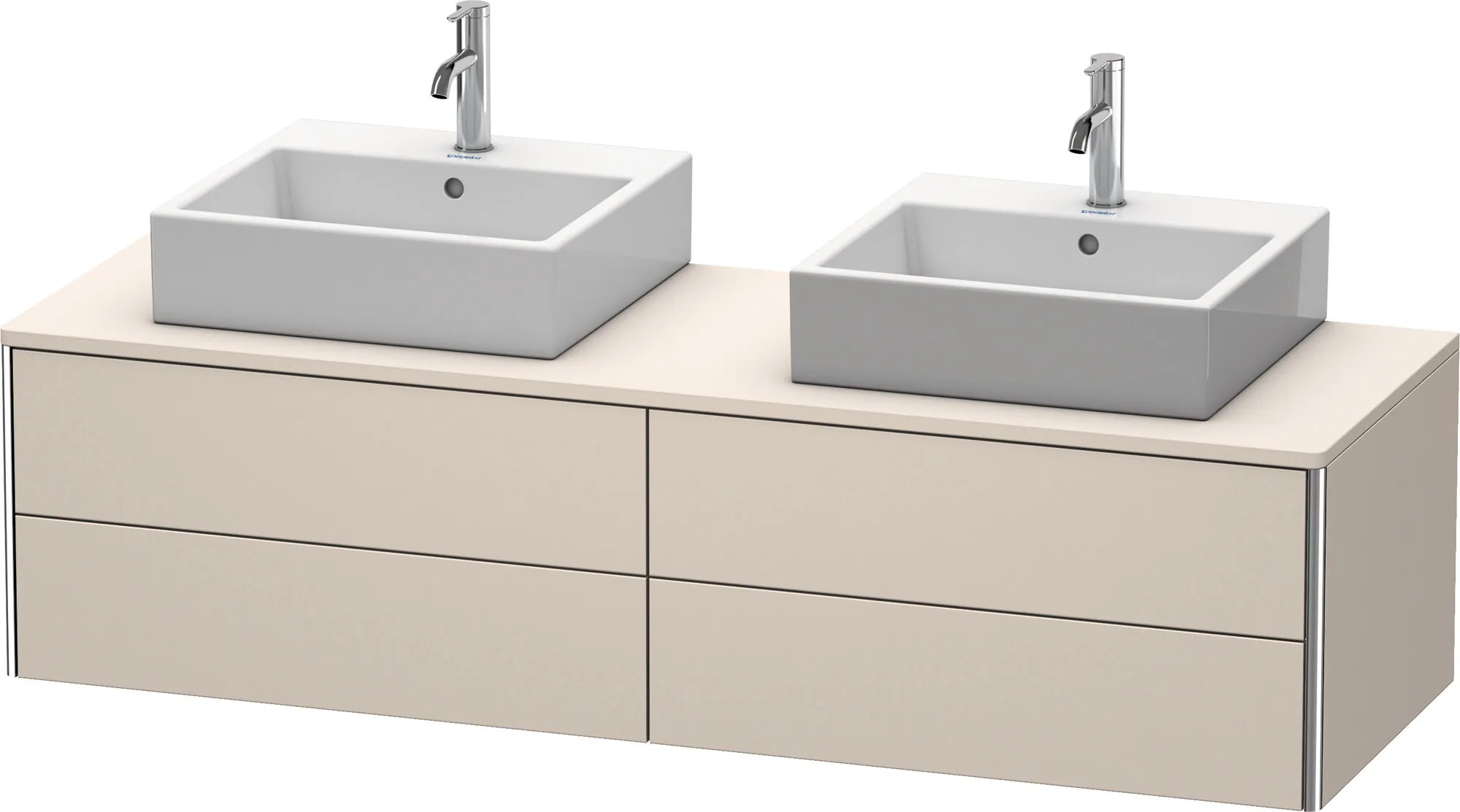 Duravit Waschtischunterschrank wandhängend „XSquare“ 160 × 40 × 54,8 cm Taupe Supermatt