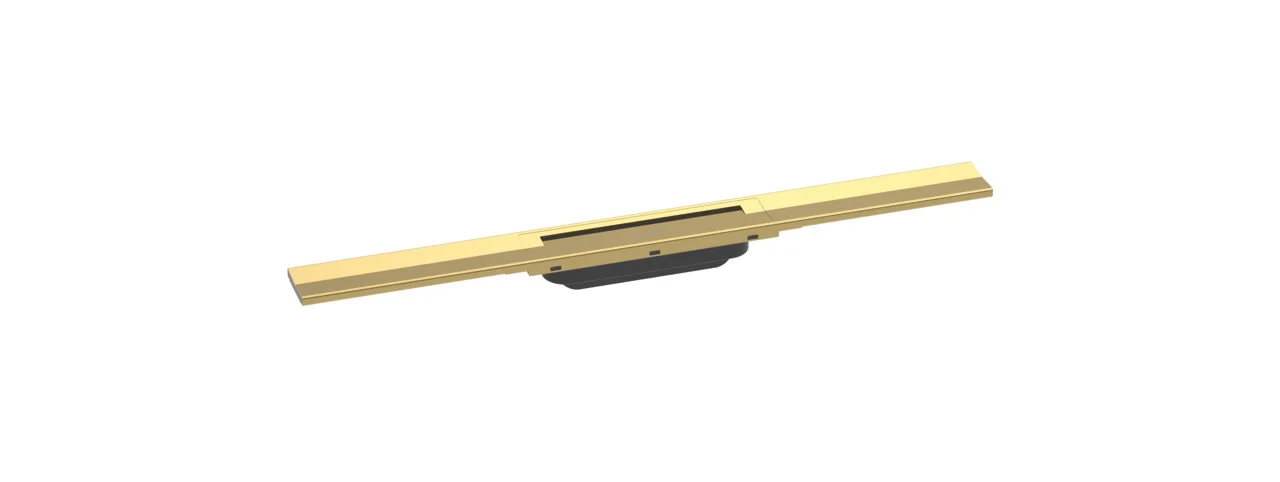 Hansgrohe RainDrain Flex Duschrinne 700 mm, Polished Gold Optic, höhenverstellbar, zweiseitige Montage, bis zu 60 l/min Ablaufleistung