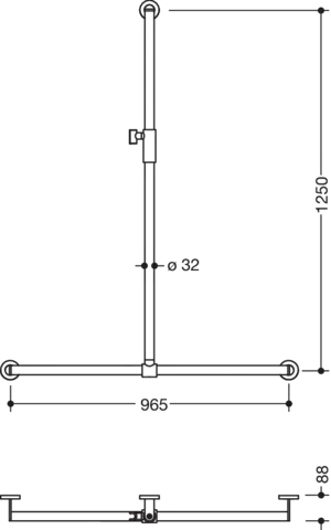 HEWI Haltegriff „System 900“, Befestigung verdeckt HEWI Haltegriff „System 900“, Befestigung verdeckt