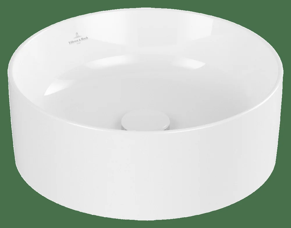 Villeroy & Boch Collaro Aufsatzwaschbecken 400x400mm, Rund ohne Überlauf, Weiß Alpin