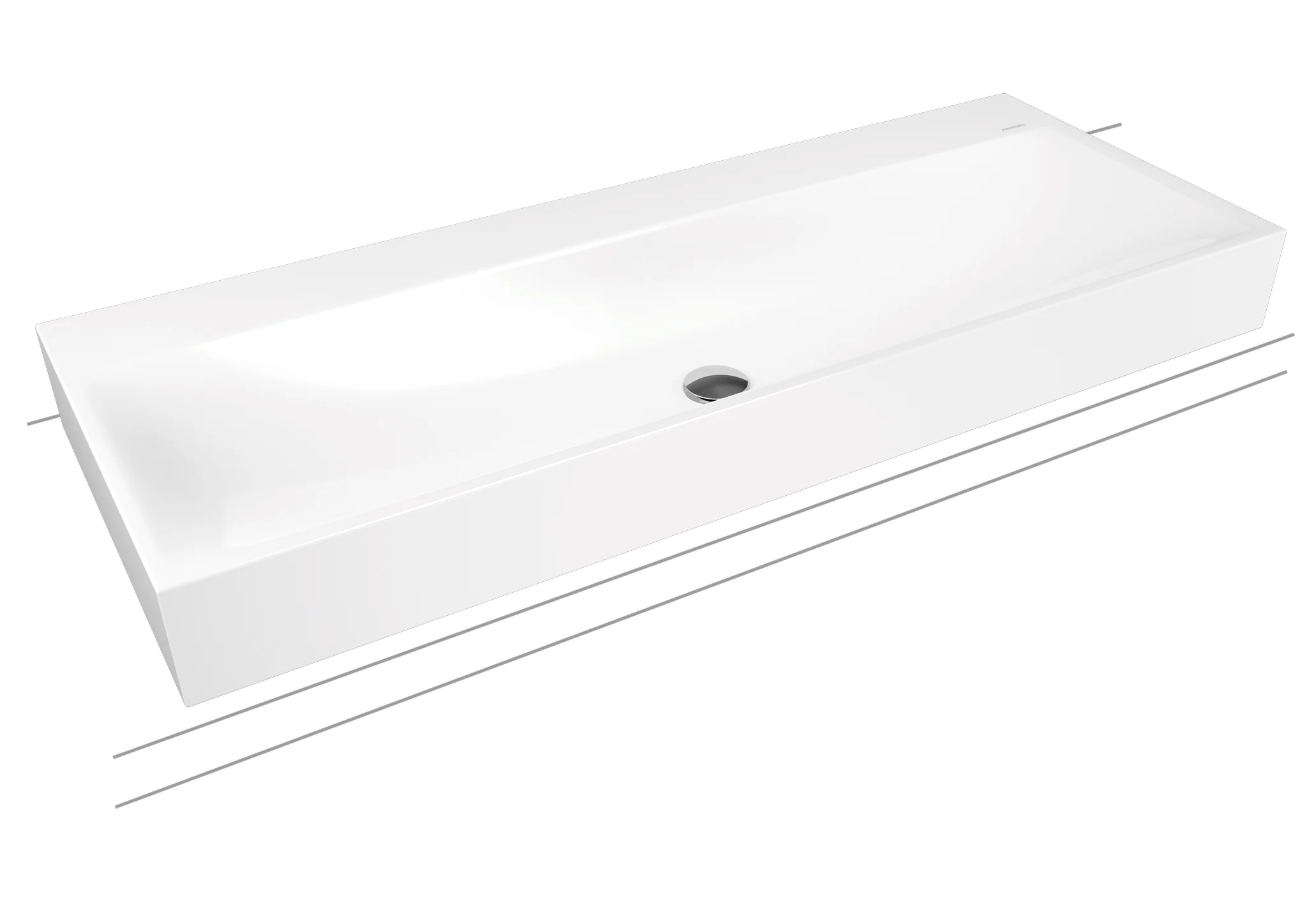 Doppelwaschtisch „Silenio“ 120 × 46 cm, ohne Hahnlochbohrung in bahamabeige, mit Perl-Effekt