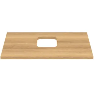 Waschtischplatte i.life B mittiger Ausschnitt für eine Schale 602x507x18mm Weiß matt