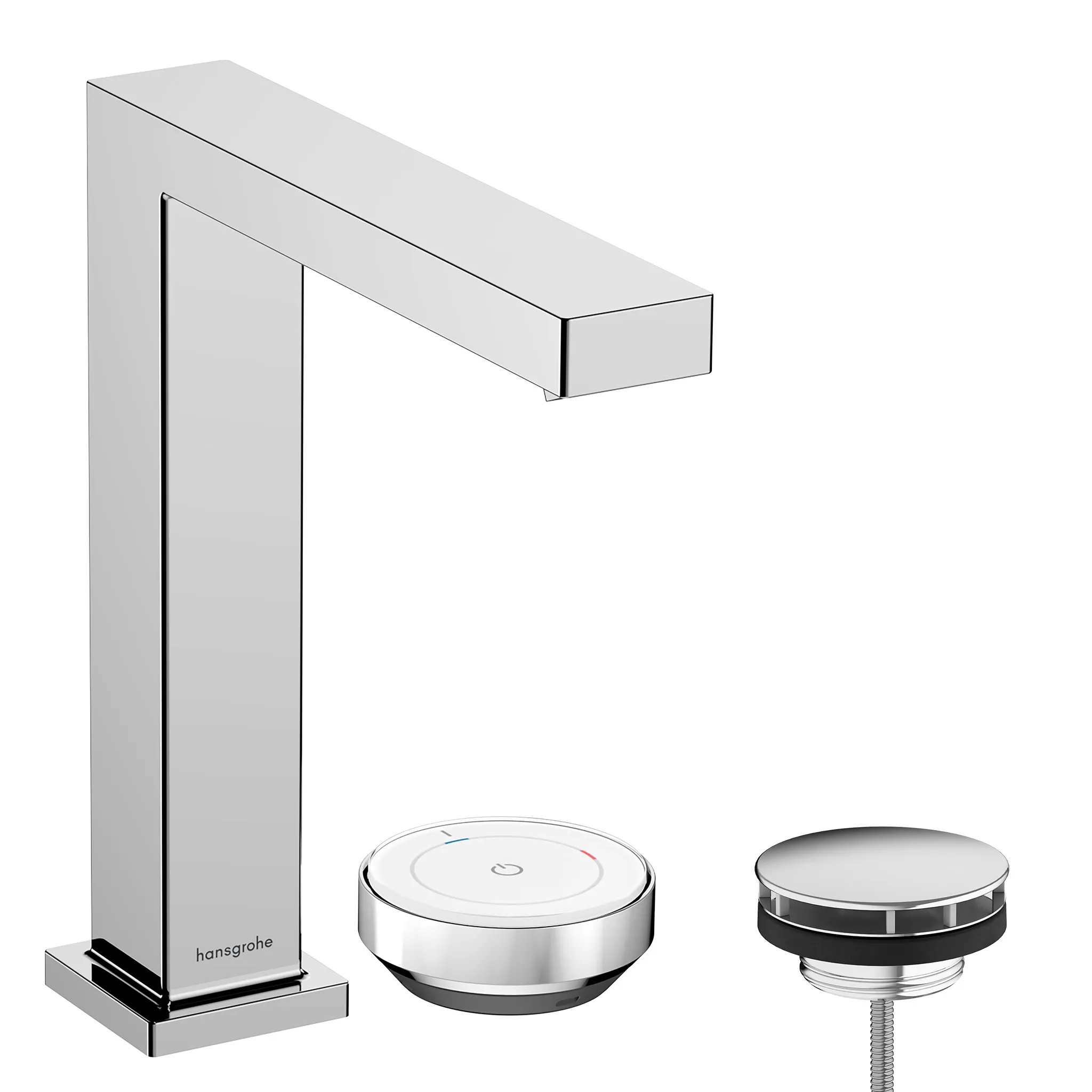 Tecturis E 2-Loch Waschtischmischer 150 CoolStart mit Ablaufgarnitur Chrom