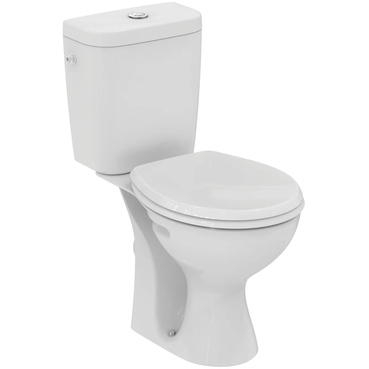 Ideal Standard Eurovit Standtiefspül-WC mit Spülkasten, seitlichem Zulauf und WC-Sitz in Weiß