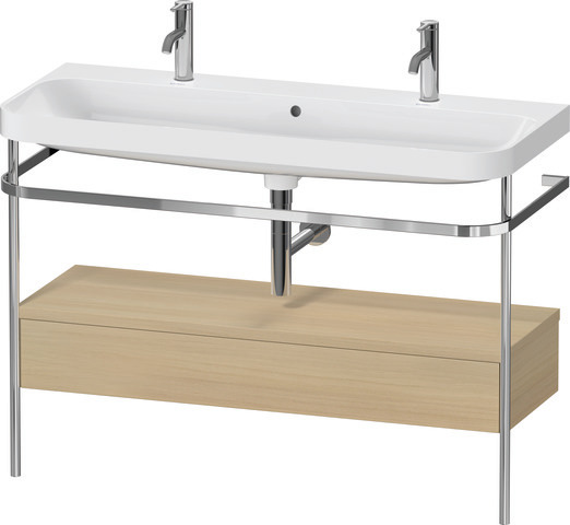 Duravit Waschtischunterschrank c-shaped Set mit Metallkonsole und Schubkasten „Happy D.2 Plus“ 117,5 × 85 × 49 cm in Mediterrane Eiche