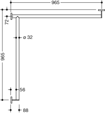 HEWI Haltegriff „System 900“ in Schwarz tiefmatt, Befestigung verdeckt HEWI Haltegriff „System 900“ in Schwarz tiefmatt, Befestigung verdeckt