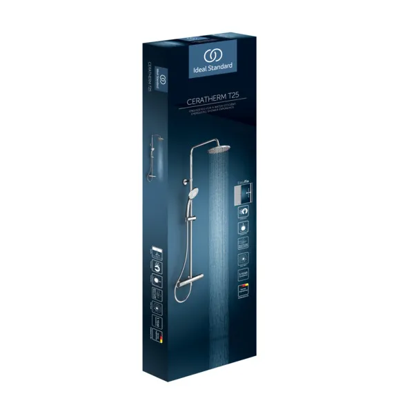 Ideal Standard Ceratherm T25 Duschsystem mit Brausethermostat Chrom Ideal Standard Ceratherm T25 Duschsystem mit Brausethermostat Chrom