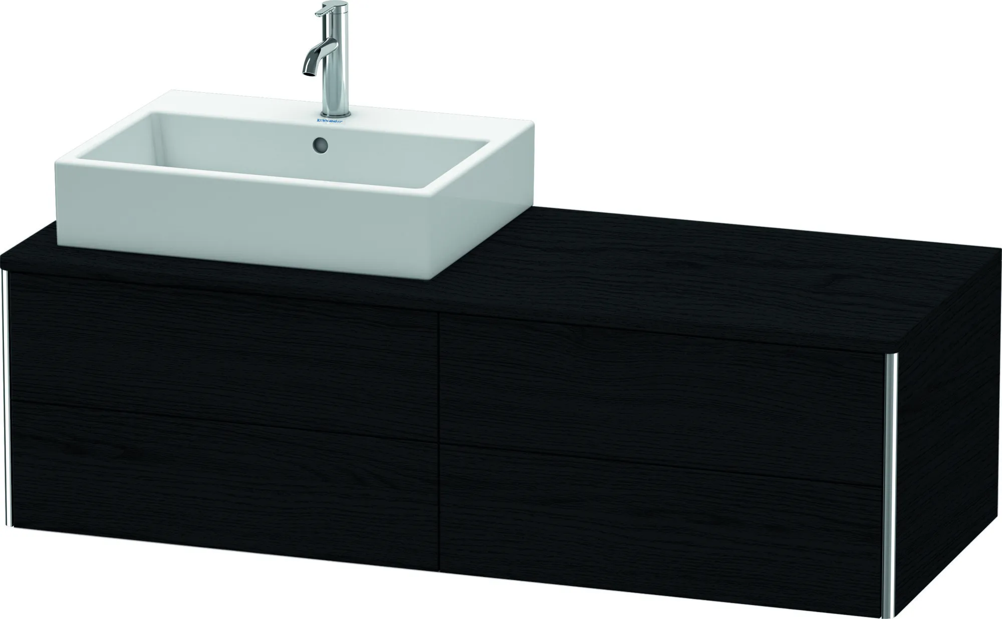 Duravit Waschtischunterschrank wandhängend „XSquare“ 140 × 40 × 54,8 cm Eiche Schwarz