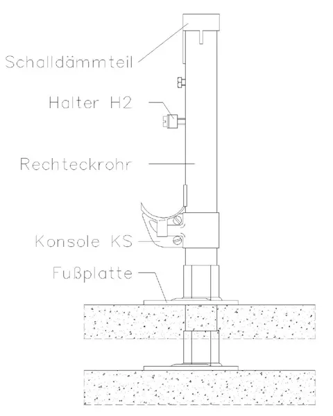 Zubehör Standkonsole STF 2 Höhe 1110 weiß RAL 9016