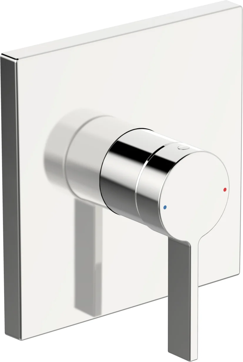 HansaLOFT Duscharmatur, Einhebelmischer Fertigmontageset für Brausebatterie, Rosette eckig Chrom