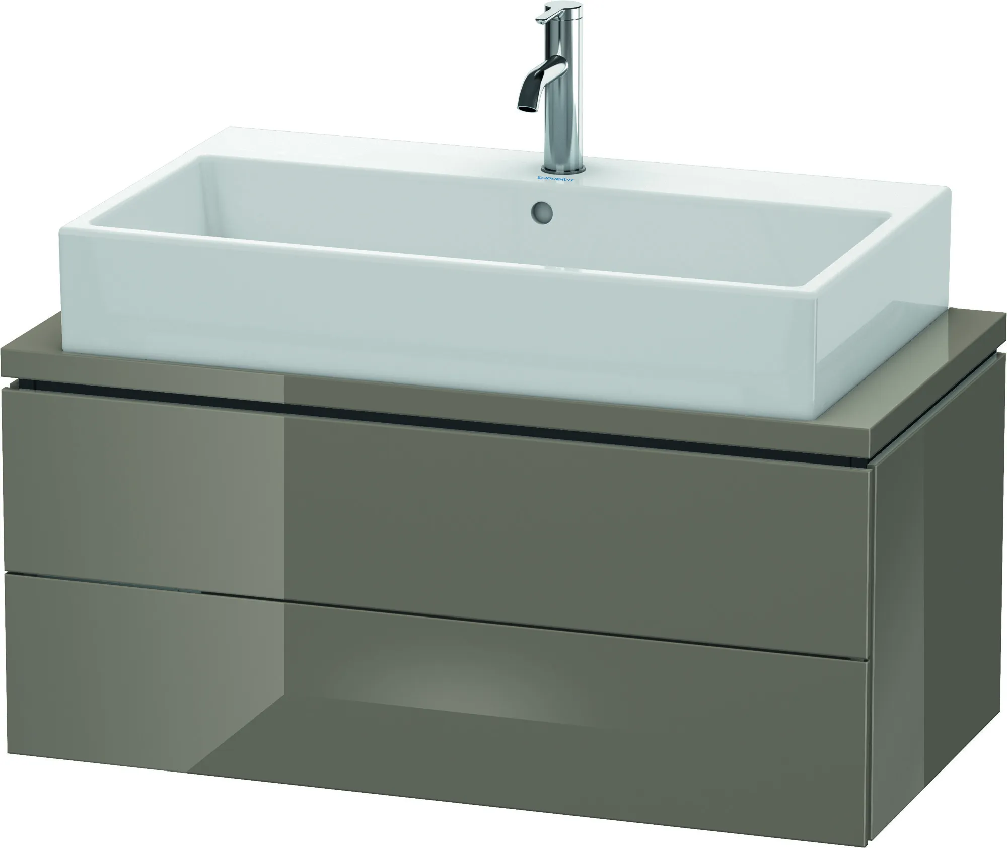 Duravit Waschtischunterschrank wandhängend „L-Cube“ 92 × 40 × 47,7 cm Flannel Grey Hochglanz