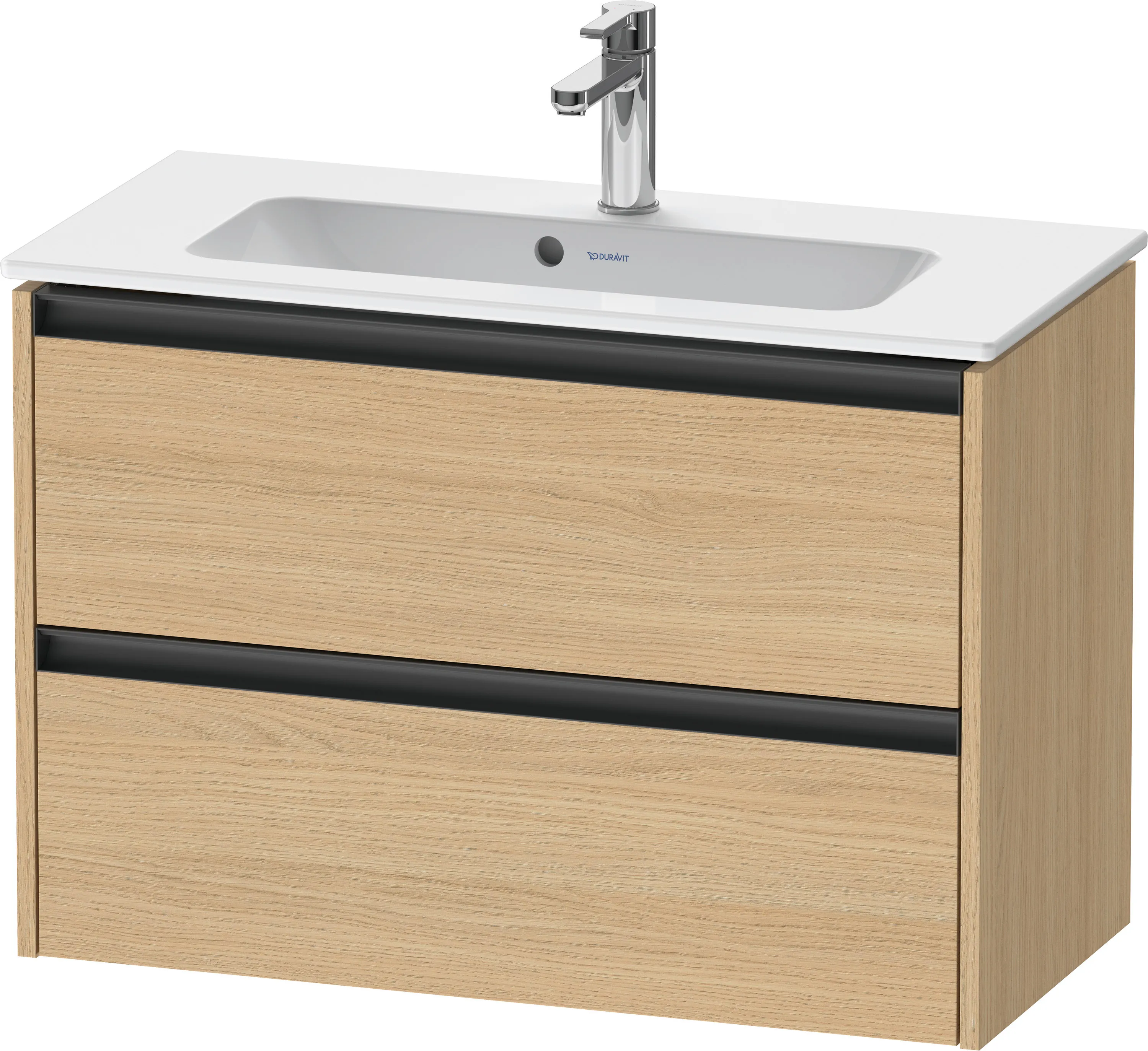 Duravit Waschtischunterschrank wandhängend „Ketho.2“ 81 × 54,9 × 39 cm in Eiche Natur